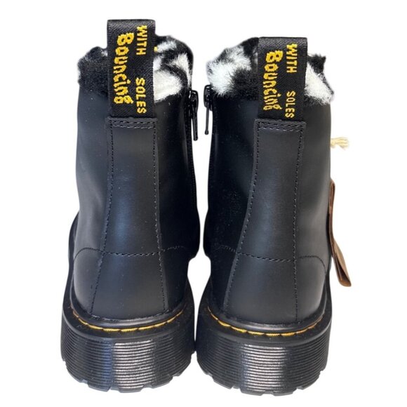 Dr. Martens Junior 1460 Serena Faux Fur Lined Leather Boots Black Girls 4 Wms 6 - Picture 11 of 12